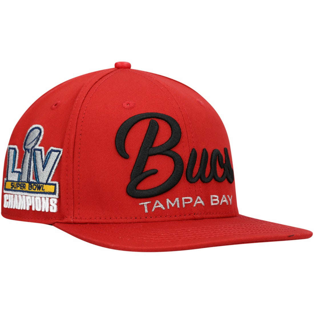 Tampa Bay Buccaneers Pro Standard LV Super Bowl Champions Script Wordmark Snapback Hat Red - NFL