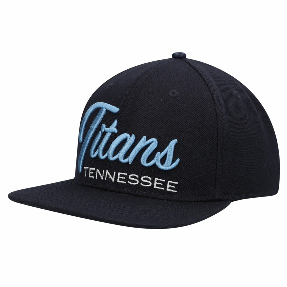 Tennessee Titans Pro Standard Script Wordmark Snapback Hat Navy - NFL