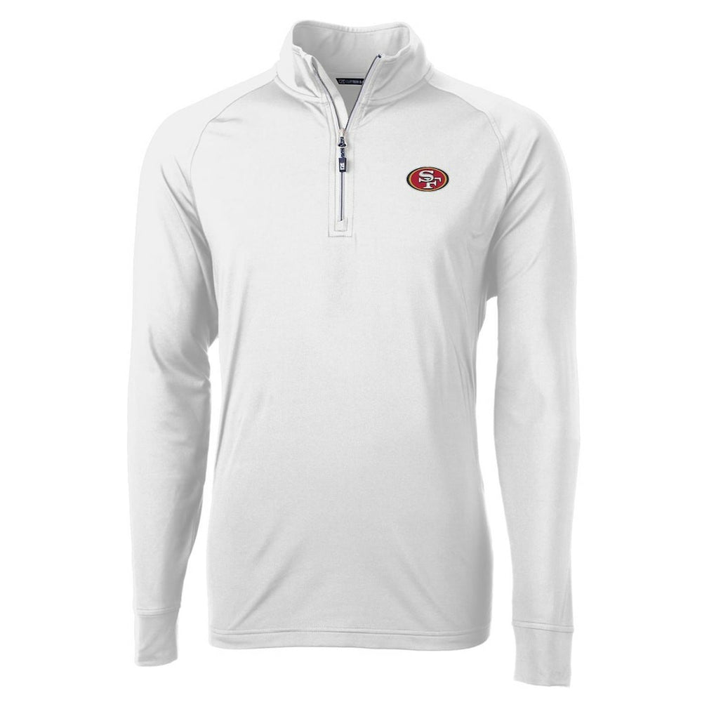 San Francisco 49ers Cutter & Buck Adapt Eco Knit Quarter-Zip Pullover Jacket White - NFL
