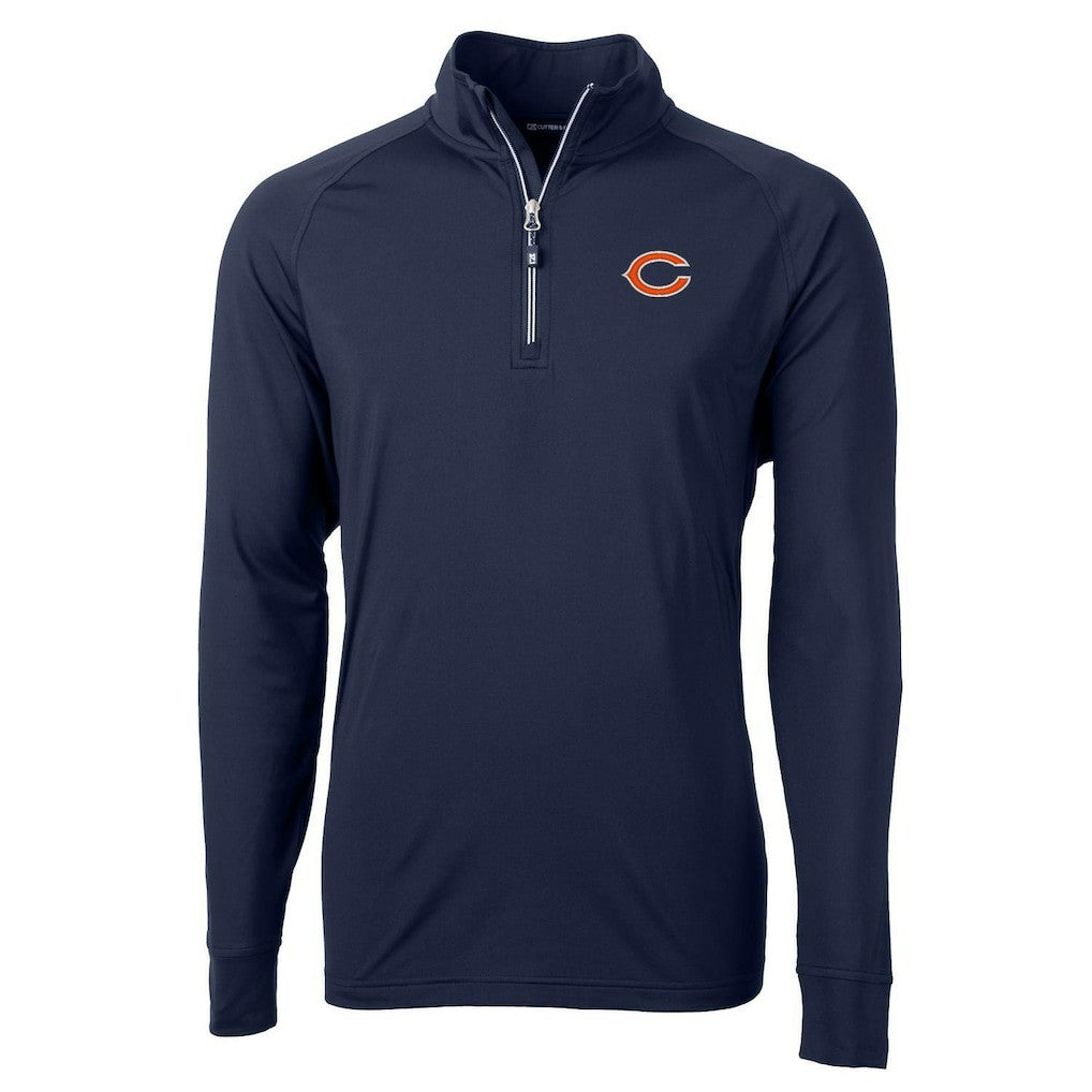 Chicago Bears Cutter & Buck Adapt Eco Knit Quarter-Zip Pullover Jacket Navy - NFL