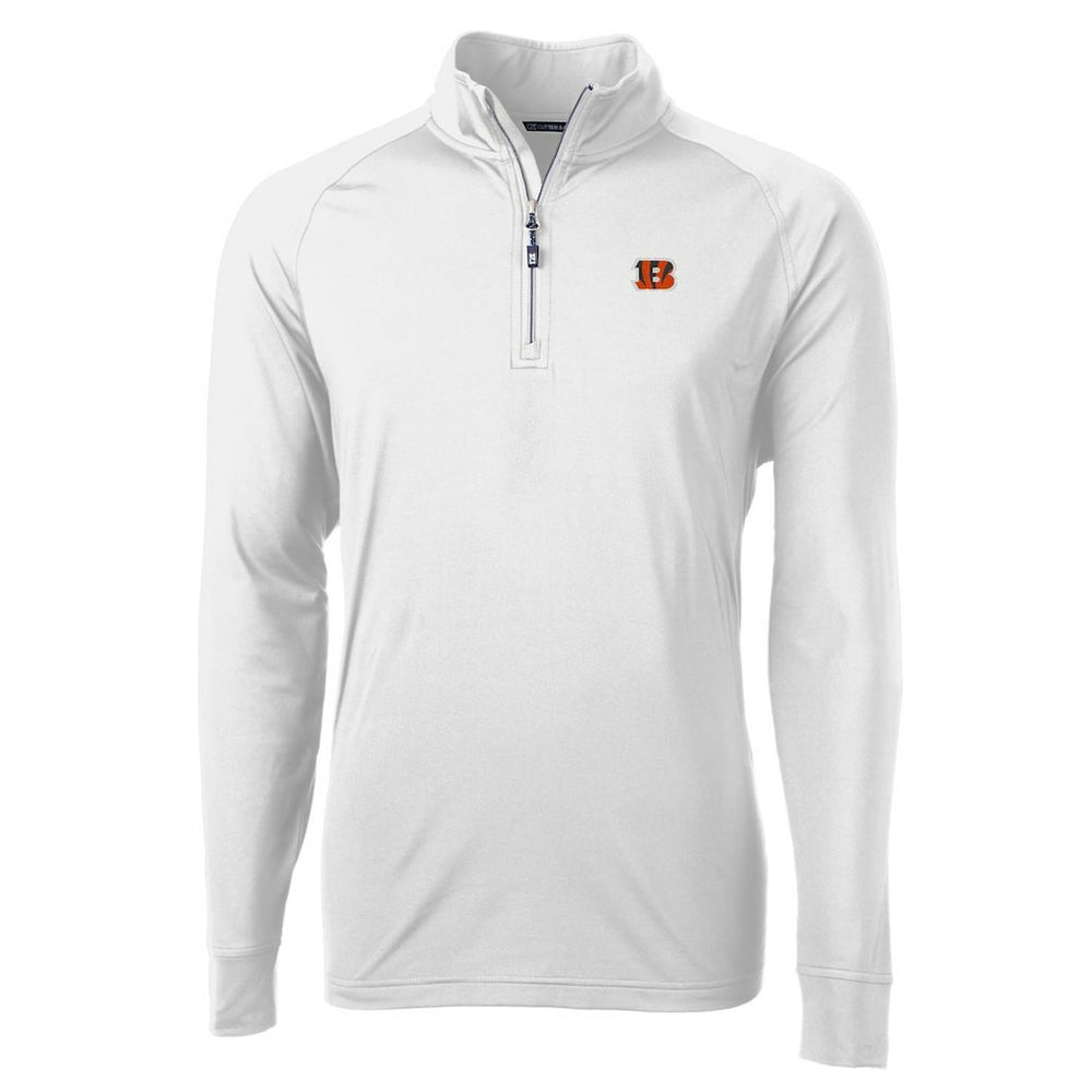 Cincinnati Bengals Cutter & Buck Adapt Eco Knit Quarter-Zip Pullover Jacket White - NFL