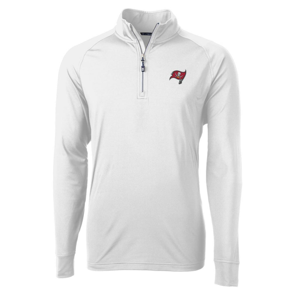 Tampa Bay Buccaneers Cutter & Buck Adapt Eco Knit Quarter-Zip Pullover Jacket White - NFL