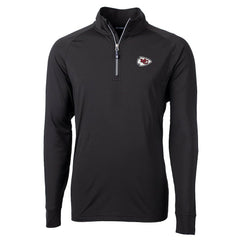 Kansas City Chiefs Cutter & Buck Adapt Eco Knit Quarter-Zip Pullover Jacket Black - NFL