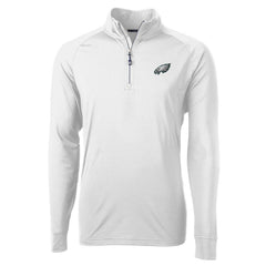 Philadelphia Eagles Cutter & Buck Adapt Eco Knit Quarter-Zip Pullover Jacket White - NFL