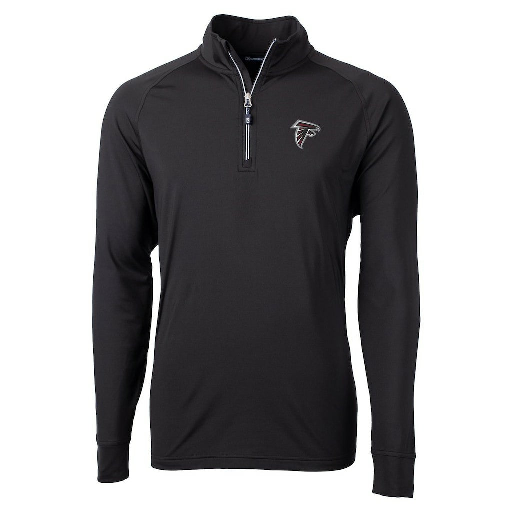 Atlanta Falcons Cutter & Buck Adapt Eco Knit Quarter-Zip Pullover Jacket Black - NFL