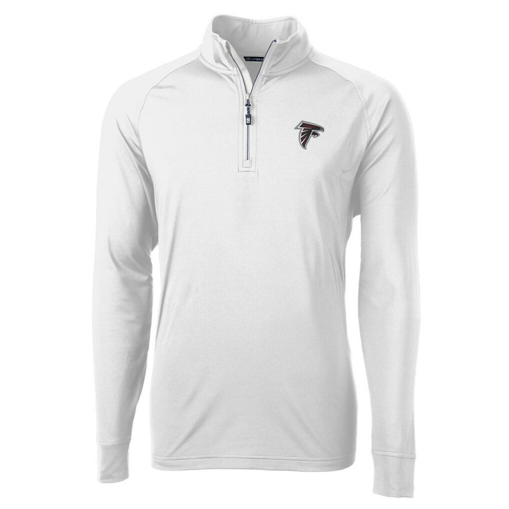 Atlanta Falcons Cutter & Buck Adapt Eco Knit Quarter-Zip Pullover Jacket White - NFL