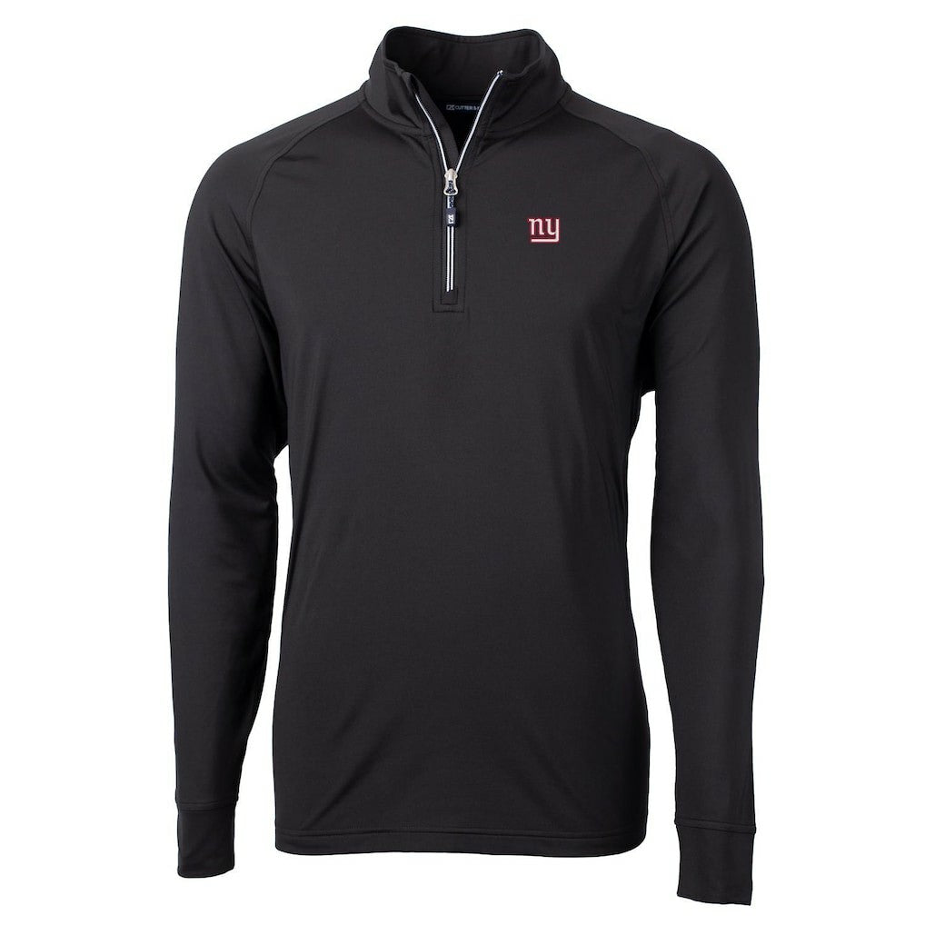 New York Giants Cutter & Buck Adapt Eco Knit Quarter-Zip Pullover Jacket Black - NFL