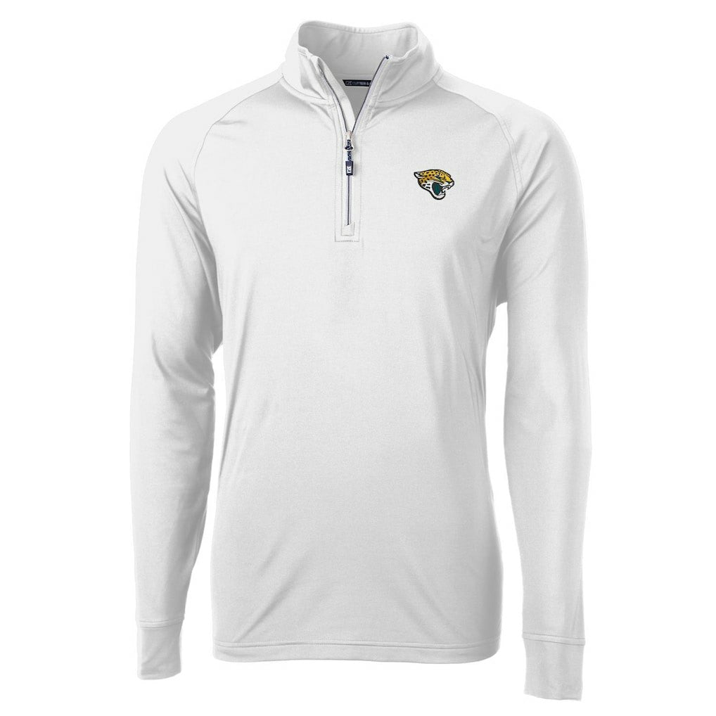 Jacksonville Jaguars Cutter & Buck Adapt Eco Knit Quarter-Zip Pullover Jacket White - NFL