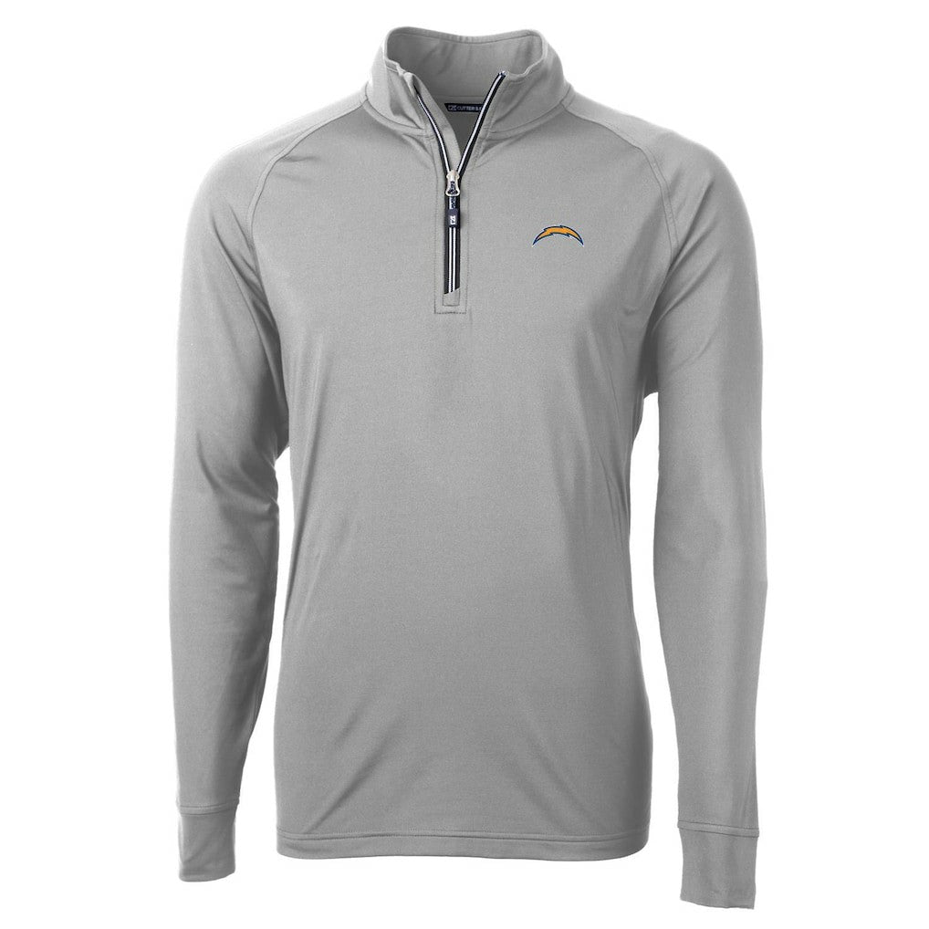 Los Angeles Chargers Cutter & Buck Adapt Eco Knit Quarter-Zip Pullover Jacket Gray - NFL