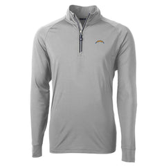 Los Angeles Chargers Cutter & Buck Adapt Eco Knit Quarter-Zip Pullover Jacket Gray - NFL
