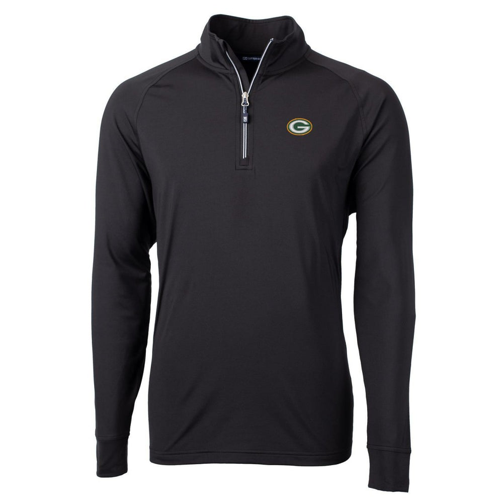 Green Bay Packers Cutter & Buck Adapt Eco Knit Quarter-Zip Pullover Jacket Black - NFL