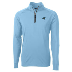 Carolina Panthers Cutter & Buck Adapt Eco Knit Quarter-Zip Pullover Jacket Blue - NFL