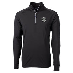 Las Vegas Raiders Cutter & Buck Adapt Eco Knit Quarter-Zip Pullover Jacket Black - NFL