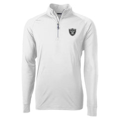 Las Vegas Raiders Cutter & Buck Adapt Eco Knit Quarter-Zip Pullover Jacket White - NFL