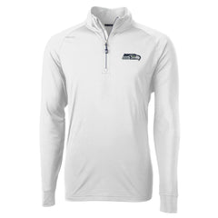 Seattle Seahawks Cutter & Buck Adapt Eco Knit Quarter-Zip Pullover Jacket White - NFL