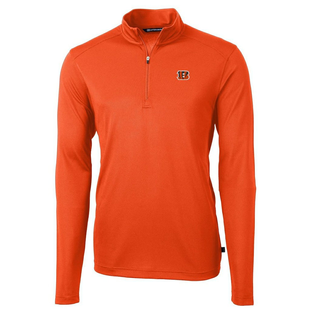 Cincinnati Bengals Cutter & Buck Virtue Eco Pique Recycled Quarter-Zip Pullover Jacket Orange - NFL