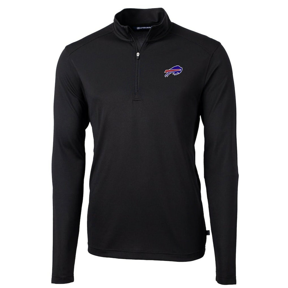 Buffalo Bills Cutter & Buck Virtue Eco Pique Recycled Quarter-Zip Pullover Jacket Black - NFL