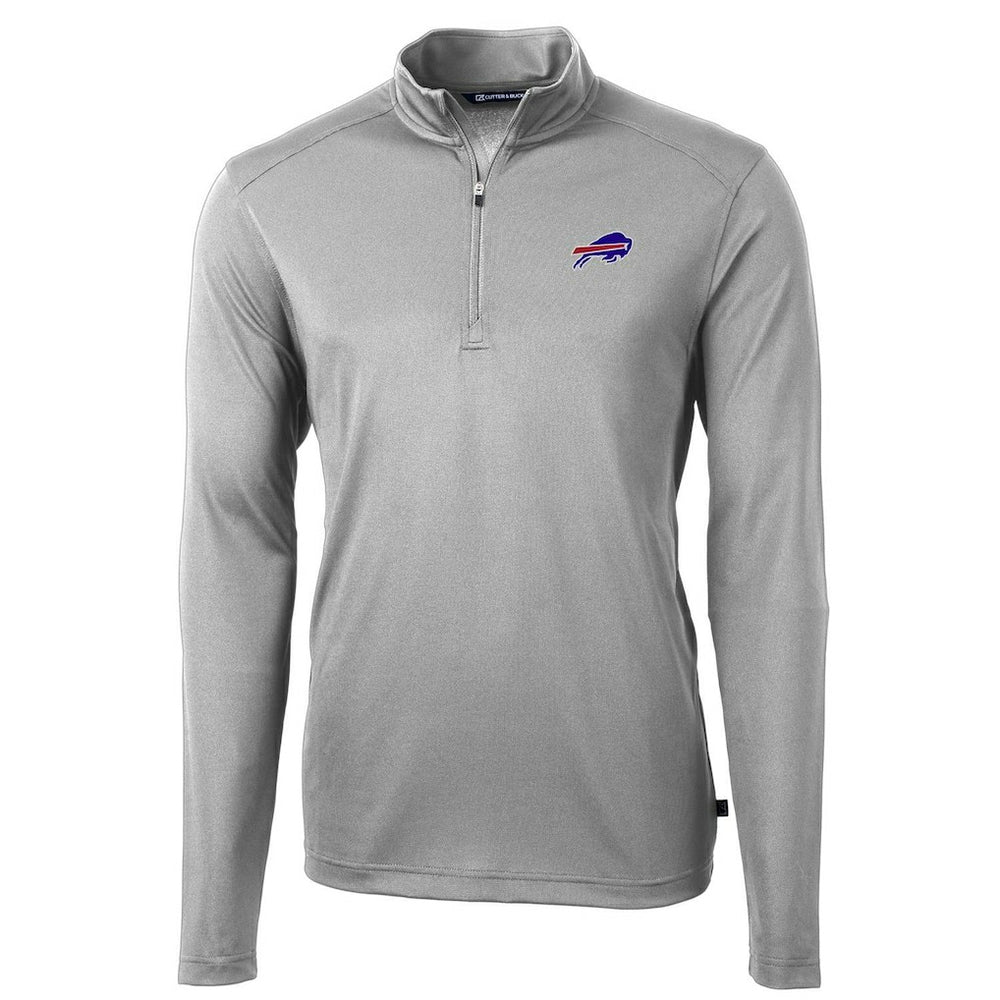 Buffalo Bills Cutter & Buck Virtue Eco Pique Recycled Quarter-Zip Pullover Jacket Gray - NFL