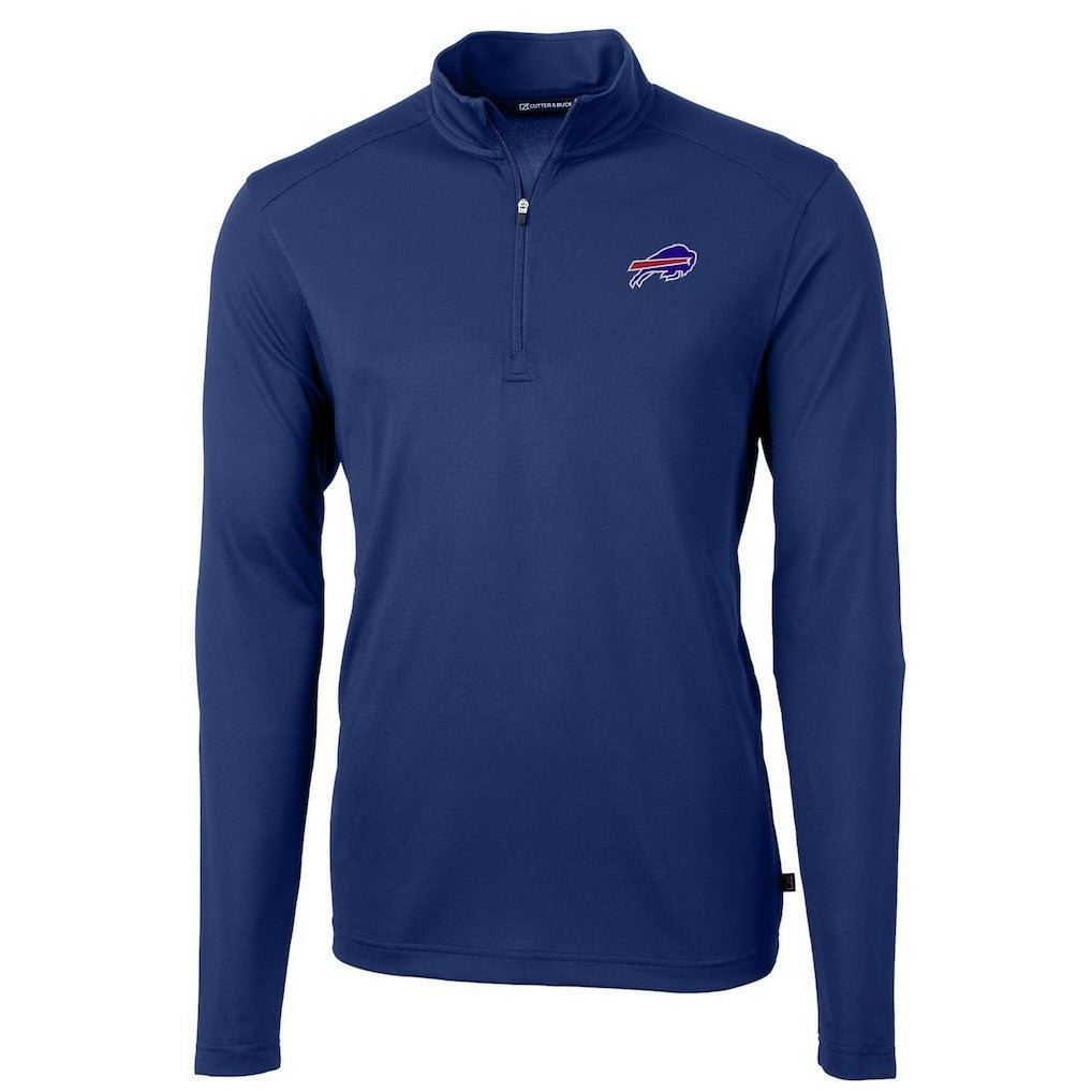 Buffalo Bills Cutter & Buck Virtue Eco Pique Recycled Quarter-Zip Pullover Jacket Royal - NFL