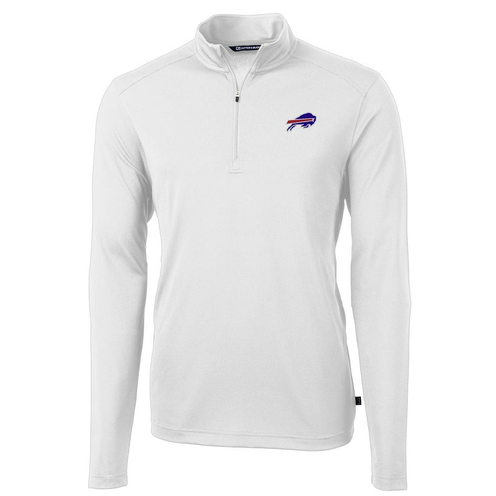Buffalo Bills Cutter & Buck Virtue Eco Pique Recycled Quarter-Zip Pullover Jacket White - NFL