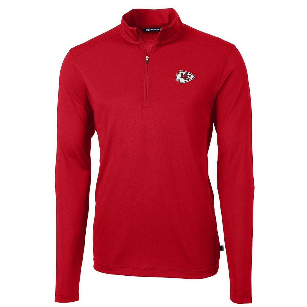 Kansas City Chiefs Cutter & Buck Virtue Eco Pique Recycled Quarter-Zip Pullover Jacket Red - NFL