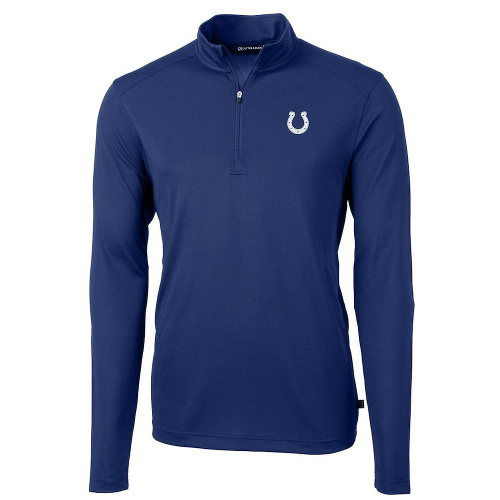 Indianapolis Colts Cutter & Buck Virtue Eco Pique Recycled Quarter-Zip Pullover Jacket Royal - NFL