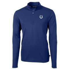 Indianapolis Colts Cutter & Buck Virtue Eco Pique Recycled Quarter-Zip Pullover Jacket Royal - NFL