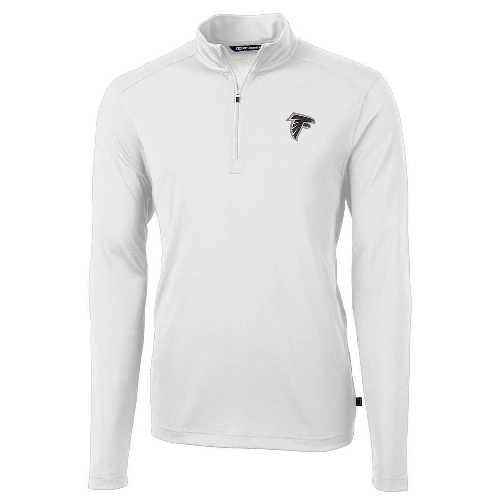 Atlanta Falcons Cutter & Buck Virtue Eco Pique Recycled Quarter-Zip Pullover Jacket White - NFL