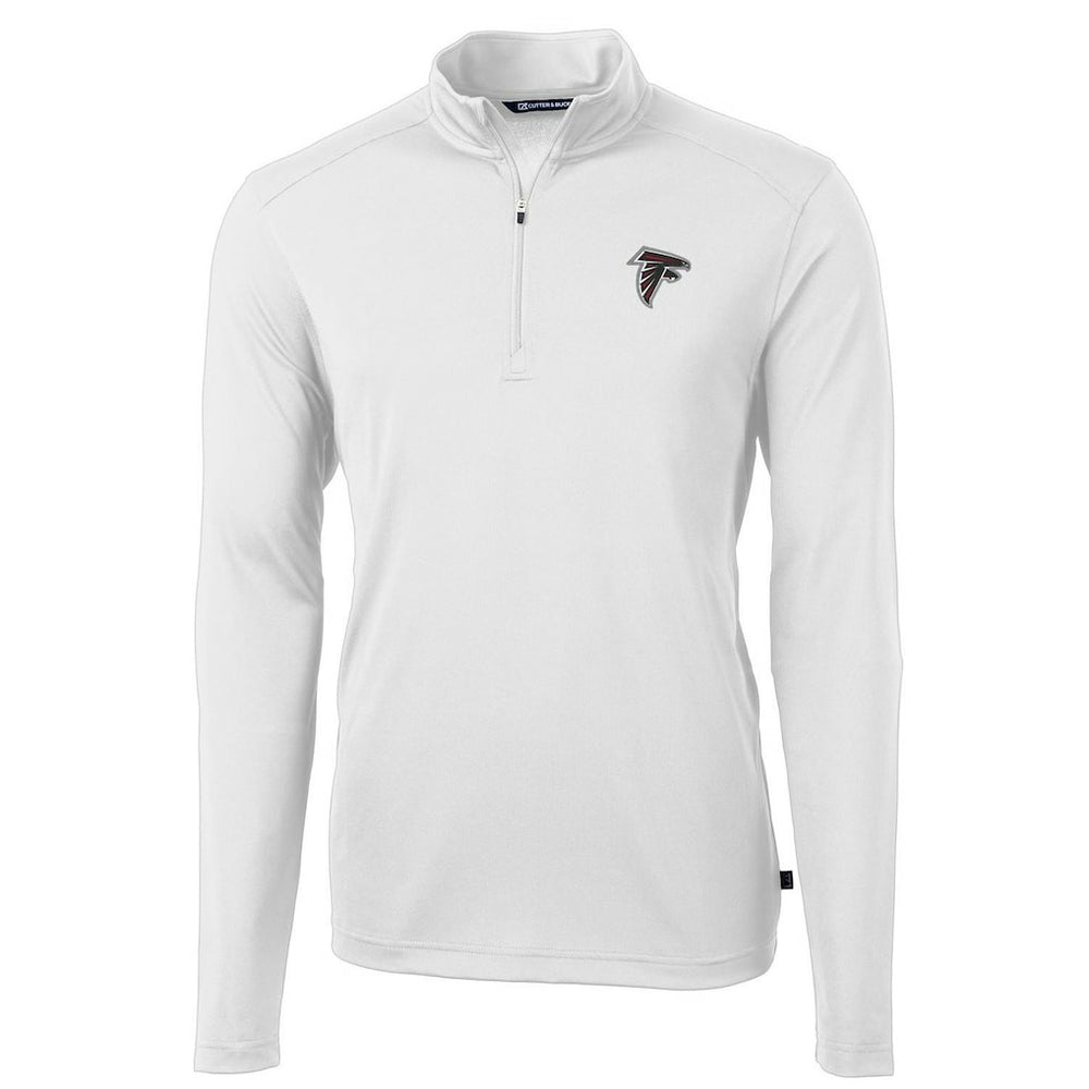Atlanta Falcons Cutter & Buck Virtue Eco Pique Recycled Quarter-Zip Pullover Jacket White - NFL