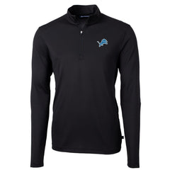 Detroit Lions Cutter & Buck Virtue Eco Pique Recycled Quarter-Zip Pullover Jacket Black - NFL