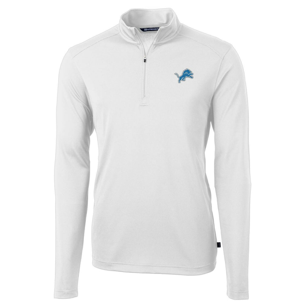 Detroit Lions Cutter & Buck Virtue Eco Pique Recycled Quarter-Zip Pullover Jacket White - NFL