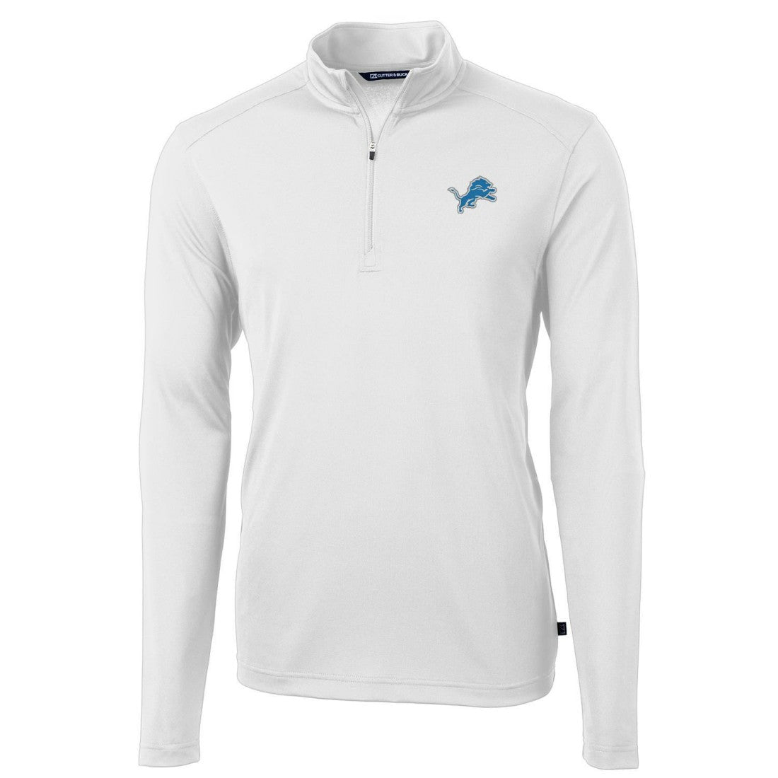 Detroit Lions Cutter & Buck Virtue Eco Pique Recycled Quarter-Zip Pullover Jacket White - NFL