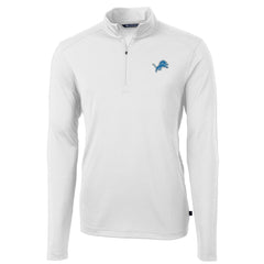 Detroit Lions Cutter & Buck Virtue Eco Pique Recycled Quarter-Zip Pullover Jacket White - NFL
