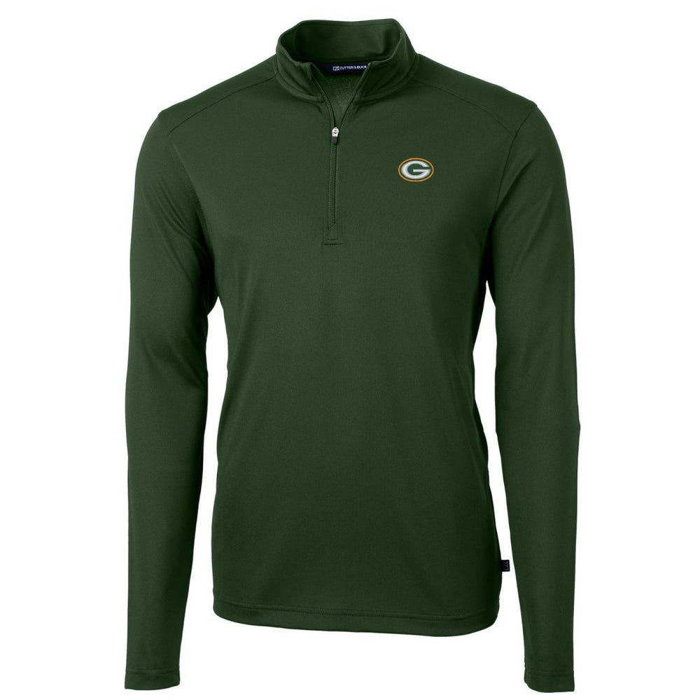 Green Bay Packers Cutter & Buck Virtue Eco Pique Recycled Quarter-Zip Pullover Jacket Green - NFL
