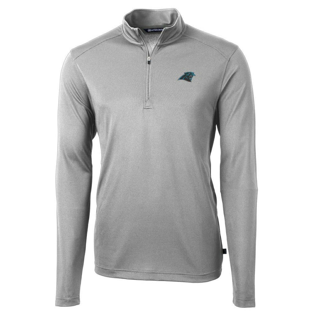 Carolina Panthers Cutter & Buck Virtue Eco Pique Recycled Quarter-Zip Pullover Jacket Gray - NFL