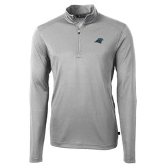 Carolina Panthers Cutter & Buck Virtue Eco Pique Recycled Quarter-Zip Pullover Jacket Gray - NFL