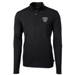 Las Vegas Raiders Cutter & Buck Virtue Eco Pique Recycled Quarter-Zip Pullover Jacket Black - NFL