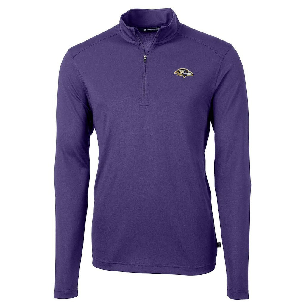 Baltimore Ravens Cutter & Buck Virtue Eco Pique Recycled Quarter-Zip Pullover Jacket Purple - NFL