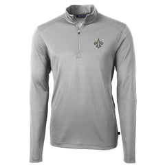 New Orleans Saints Cutter & Buck Virtue Eco Pique Recycled Quarter-Zip Pullover Jacket Gray - NFL