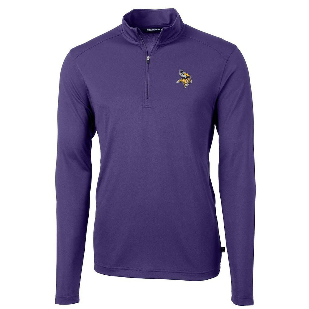 Minnesota Vikings Cutter & Buck Virtue Eco Pique Recycled Quarter-Zip Pullover Jacket Purple - NFL
