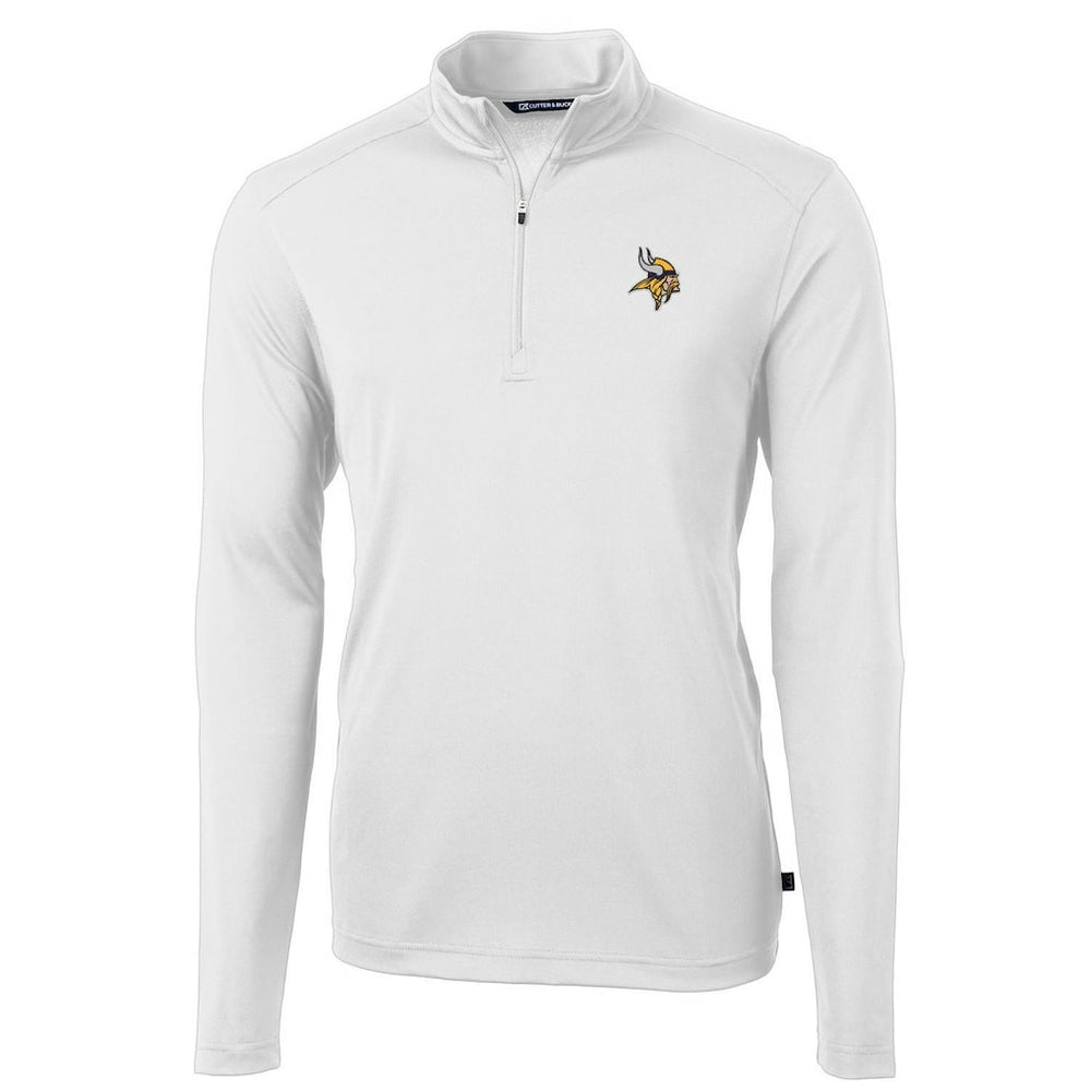 Minnesota Vikings Cutter & Buck Virtue Eco Pique Recycled Quarter-Zip Pullover Jacket White - NFL