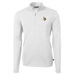Minnesota Vikings Cutter & Buck Virtue Eco Pique Recycled Quarter-Zip Pullover Jacket White - NFL