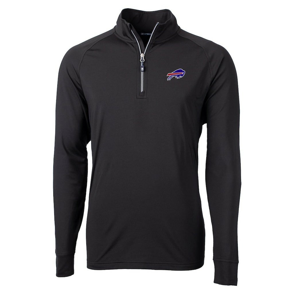 Buffalo Bills Cutter & Buck Big & Tall Adapt Eco Knit Quarter-Zip Pullover Jacket Black - NFL