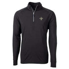 New Orleans Saints Cutter & Buck Big & Tall Adapt Eco Knit Quarter-Zip Pullover Jacket Black - NFL