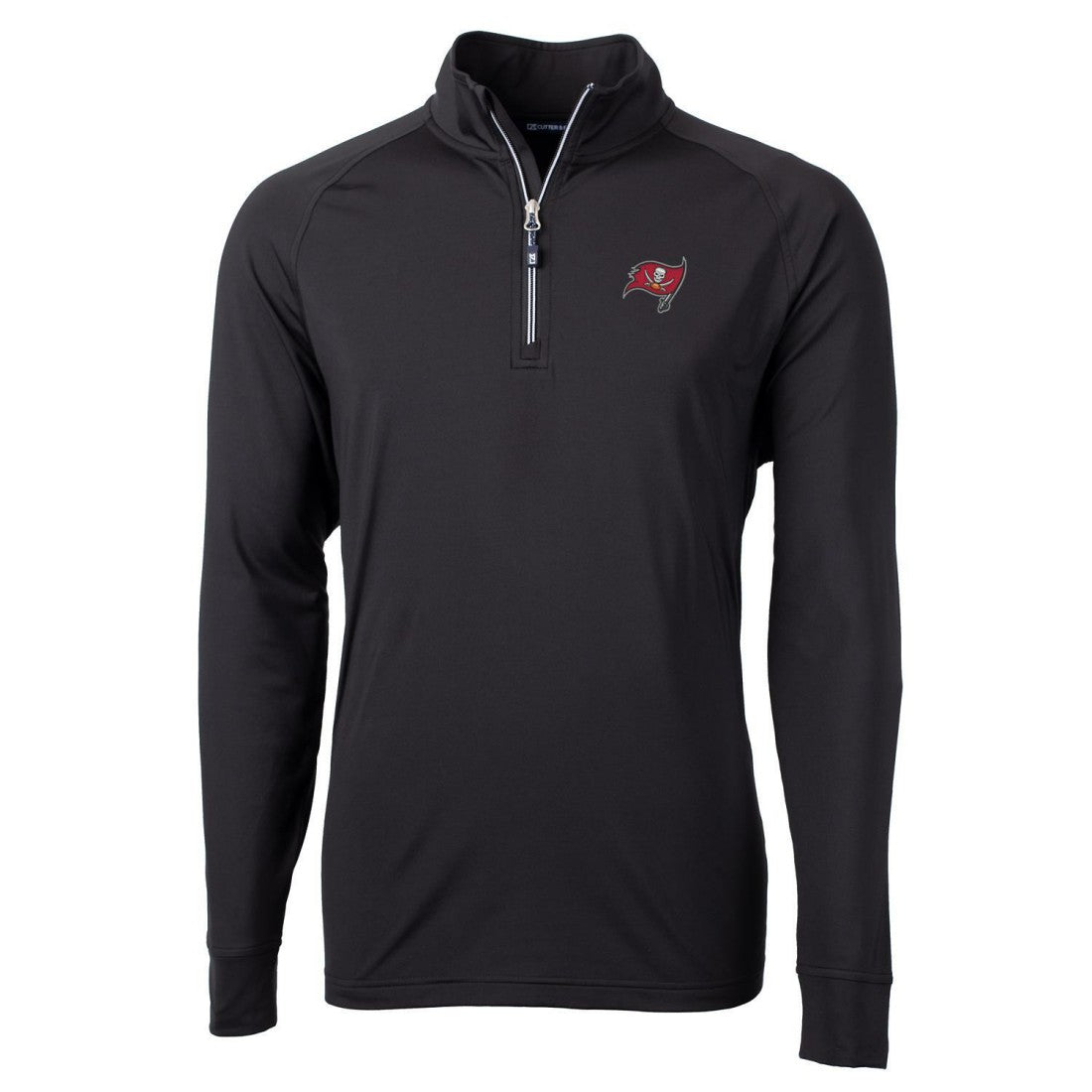 Tampa Bay Buccaneers Cutter & Buck Big & Tall Adapt Eco Knit Quarter-Zip Pullover Jacket Black - NFL