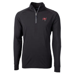 Tampa Bay Buccaneers Cutter & Buck Big & Tall Adapt Eco Knit Quarter-Zip Pullover Jacket Black - NFL