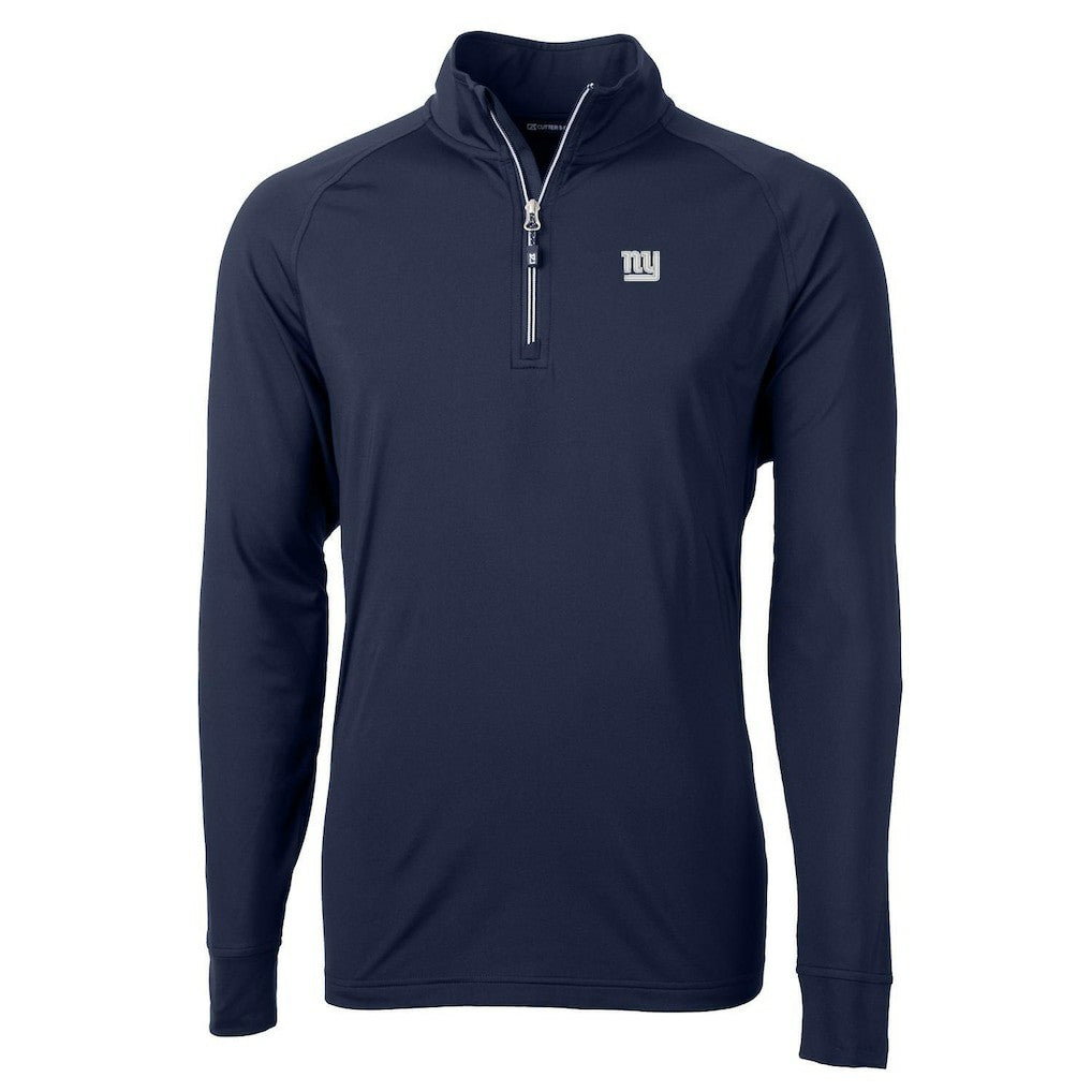 New York Giants Cutter & Buck Big & Tall Adapt Eco Knit Quarter-Zip Pullover Jacket Navy - NFL