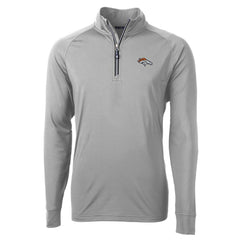 Denver Broncos Cutter & Buck Big & Tall Adapt Eco Knit Quarter-Zip Pullover Jacket Gray - NFL