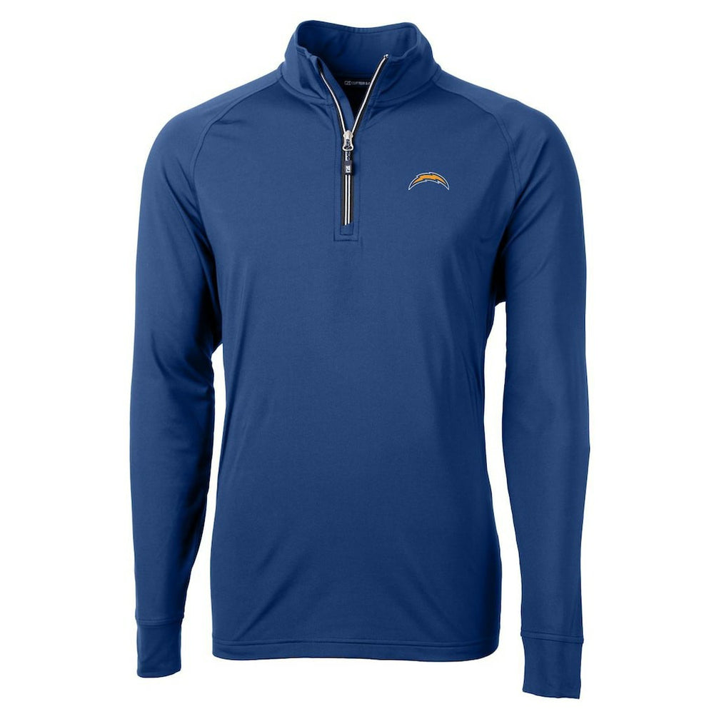 Los Angeles Chargers Cutter & Buck Big & Tall Adapt Eco Knit Quarter-Zip Pullover Jacket Royal - NFL