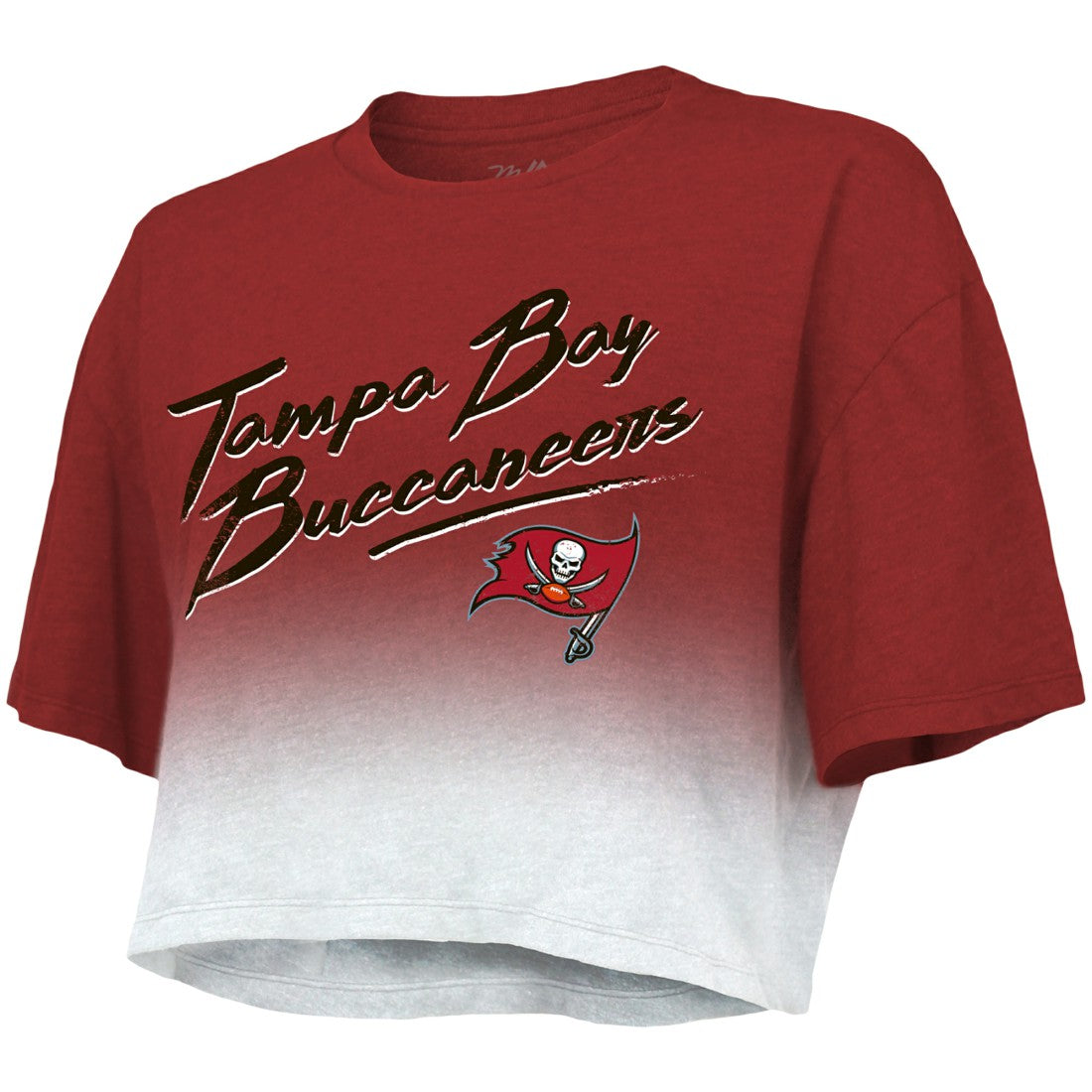 Tom Brady Tampa Bay Buccaneers Majestic Threads Women's Drip-Dye Player Name & Number Tri-Blend Crop T-Shirt Red/White - NFL